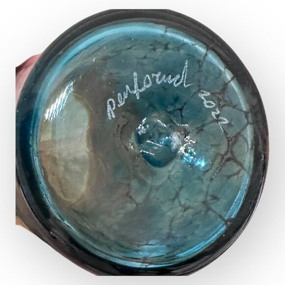 Handcrafted Hand Blown Glass Tumbler Short Vase w Reflective Iridescent Colors - Picture 6 of 16